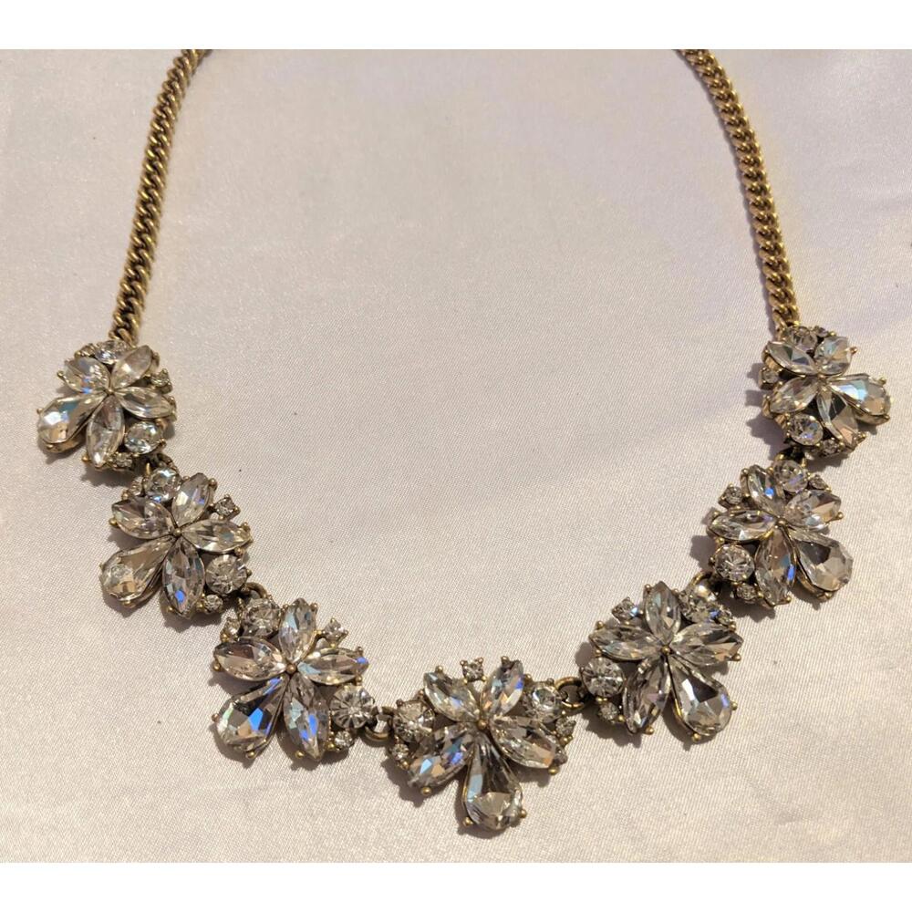 Fabulous J.CREW Factory Crystal Wings Statement Necklace Adjustable 18-21" BLING